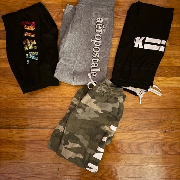 PINK Victoria's Secret Black and Gray Joggers - Picture 1 of 1